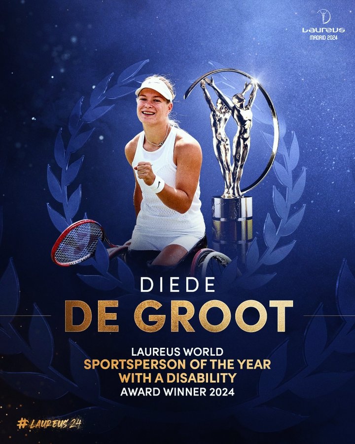 劳伦斯奖最佳残疾运动员奖揭晓 荷兰女网球运动员德格鲁当选