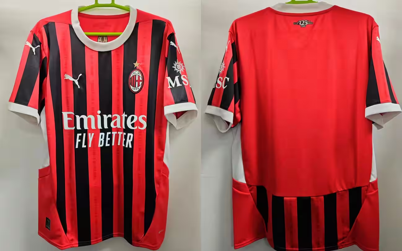 意大利天空：赞助商“曝光”米兰下赛季主场球衣 恢复传统红黑直条纹